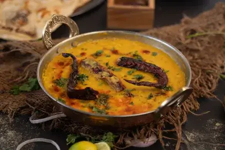 delicious-Indian-dal-fry-garnished-with-dried-chilies